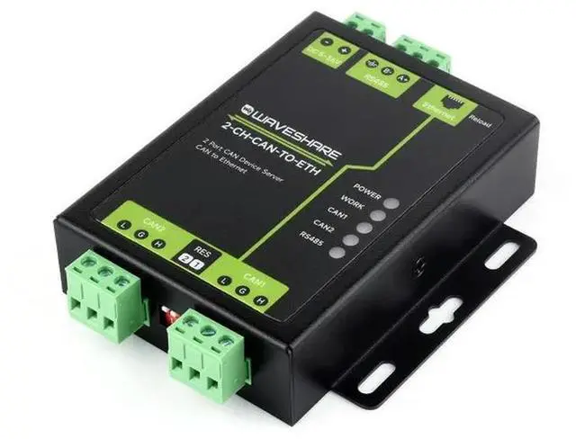 Main image of Industrial Grade 2-Ch CAN To Ethernet Server, 2-Ch CAN + RS485 + Ethernet Port, Supports CAN Repeater / CAN To RS485,Dual SOCKET