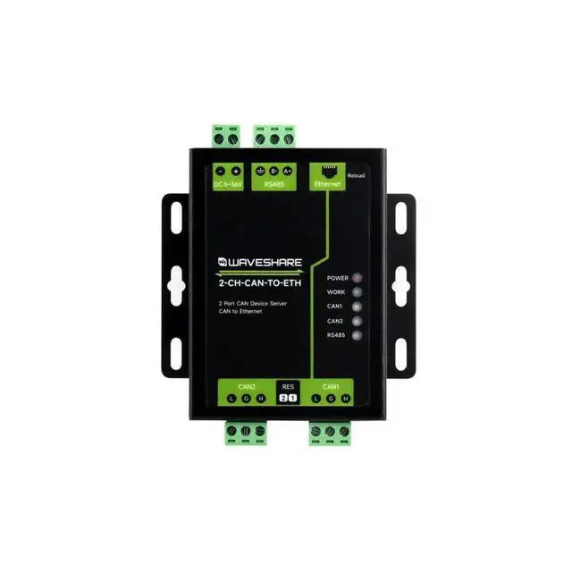 Alt view image 3 of 3 - Industrial Grade 2-Ch CAN To Ethernet Server, 2-Ch CAN + RS485 + Ethernet Port, Supports CAN Repeater / CAN To RS485,Dual SOCKET