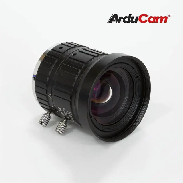 Alt view image 2 of 3 - Arducam C-Mount Lens for Raspberry Pi Camera, 8mm Focal Length with Manual Focus and Adjustable Aperture