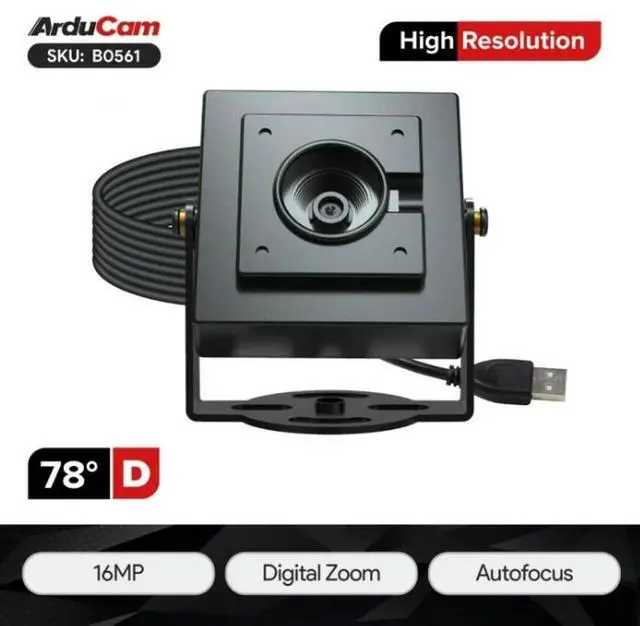 Main image of 16MP AutoFocus USB2.0 UVC Camera, Full Sensor Coverage, Digital PTZ, Arducam ezBOX-Klarity