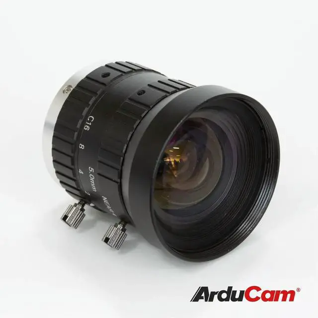 Alt view image 2 of 3 - Arducam C-Mount Lens for Raspberry Pi Camera, 5mm Focal Length with Manual Focus and Adjustable Aperture