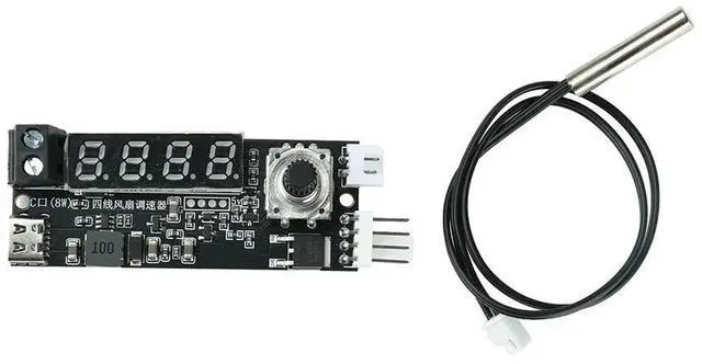 Main image of USB-C Powered PWM Fan Speed Control Module Temperature Display for Computer Cooling Server Rooms Motor Control