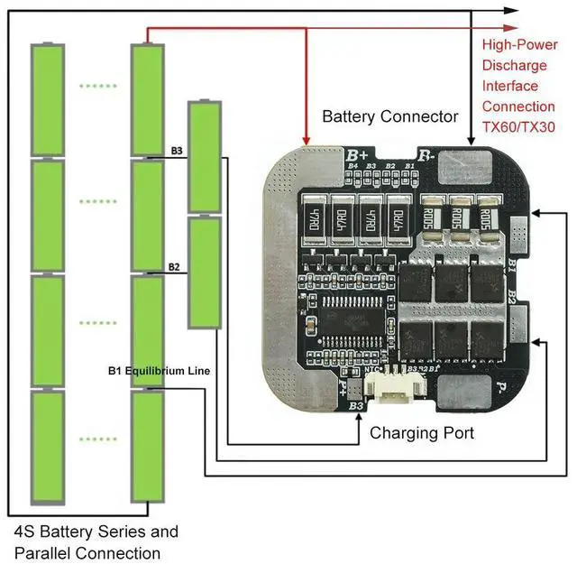 Main image of 4S 60A BMS 3.7V PCM Protection Board BMS PCM With Balance for lithium LicoO2 Limn2O4 li
