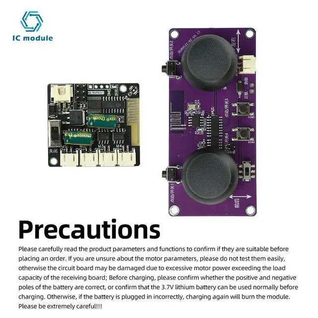 Alt view image 3 of 6 - 8-Channel 2.4GHz Remote Control Module Kit with Dual-Thumbstick Design for DIY Remote Control Cars And Boats