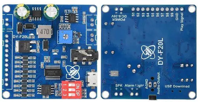 Main image of DC 6-35V 9-Channel Voice Playback Module DY-F20L Low Level Trigger Audio Module with 20W Amplifier for Industrial Sites