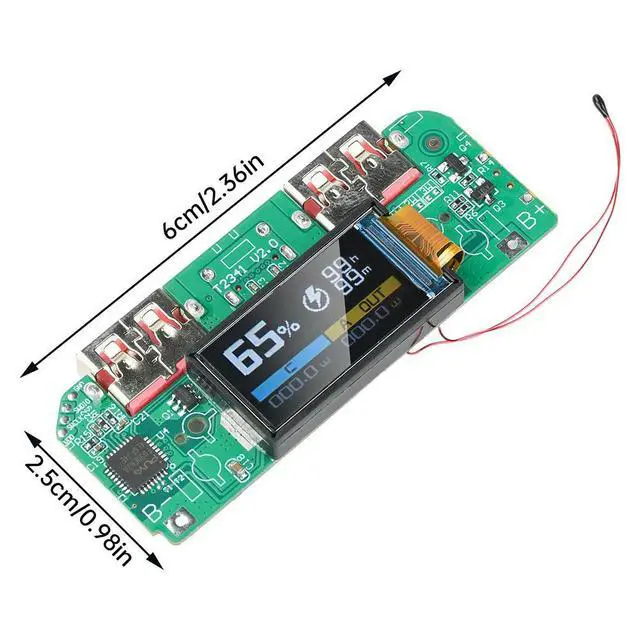 Alt view image 3 of 6 - 22.5W Fast Charging Module TFT Color Screen Digital Display Fast Charging Mobile Power Motherboard for Ternary Lithium