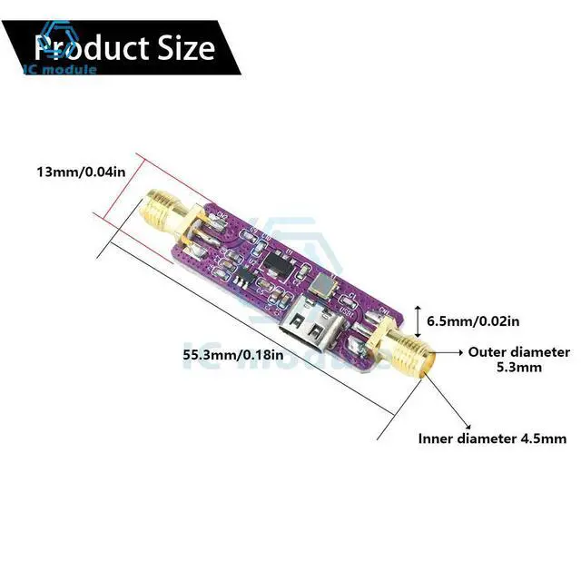 Alt view image 3 of 6 - 1090MHz ADS-B Active SAW Filter and LNA Low Noise Amplifier Module DC 5V Type C Interface TA1090EC+TQP3M900