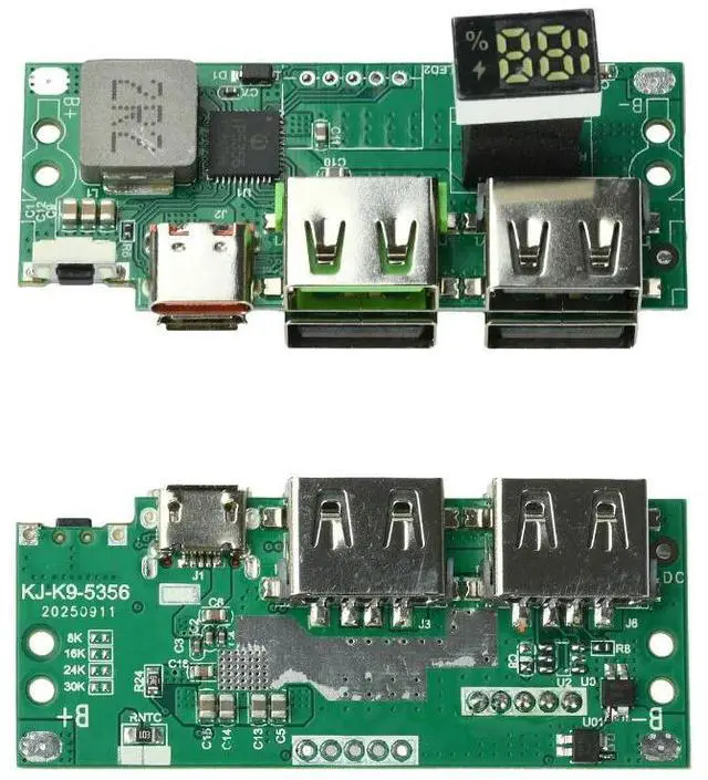 Alt view image 2 of 3 - 3.7V Power Bank DIY Module IP5356 PD QC 3.0 22.5W Fast Charge Digital Display Multiple Protection Charging Module