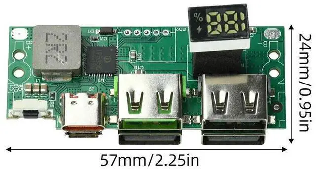 Alt view image 3 of 3 - 3.7V Power Bank DIY Module IP5356 PD QC 3.0 22.5W Fast Charge Digital Display Multiple Protection Charging Module