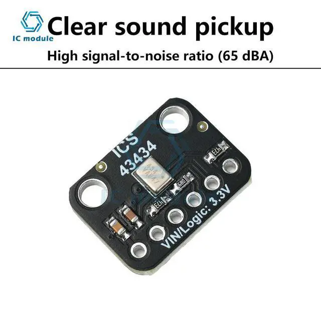 Alt view image 3 of 5 - DC 1.5V-3.6V ICS-43434 I2S MEMS Microphone Module Low-Pass Filter Mini Module