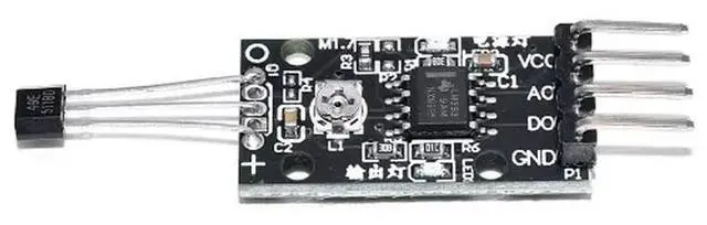 Main image of Linear Hall sensor module with high sensitivity 1.4mV/G analog output for detecting magnetic field strength induction switch