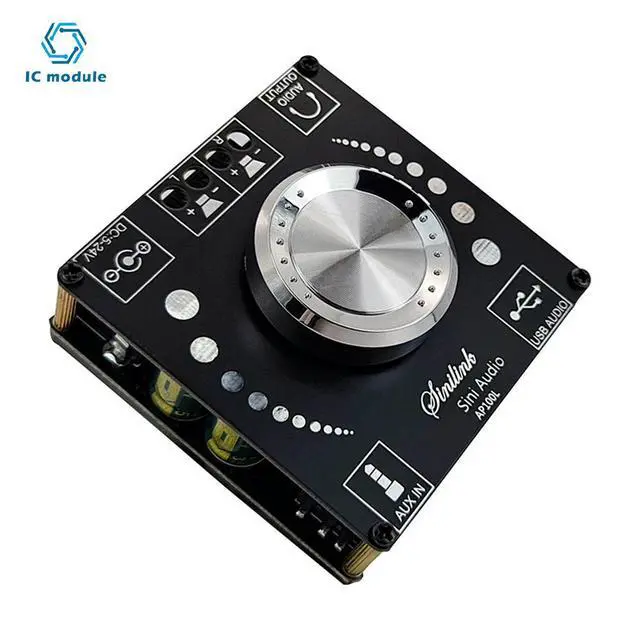 Alt view image 3 of 3 - XY-AP100L Digital Amplifier Board 100Wx2 Stereo Bluetooth High Power Audio Module DC8-26V AUX USB Sound Card