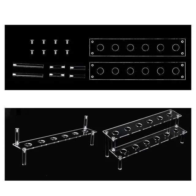 Alt view image 4 of 6 - 12 Hole Acrylic Cone Rack for Ice Cream Food Cones For Charcuterie Appetizers and Salads with Transparent Material