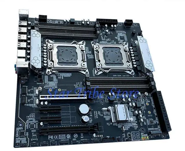 Alt view image 4 of 6 - X99 X99-D34 2-Way E-ATX LGA 2011-3 256G DDR3*3 DDR4*4 Motherboard