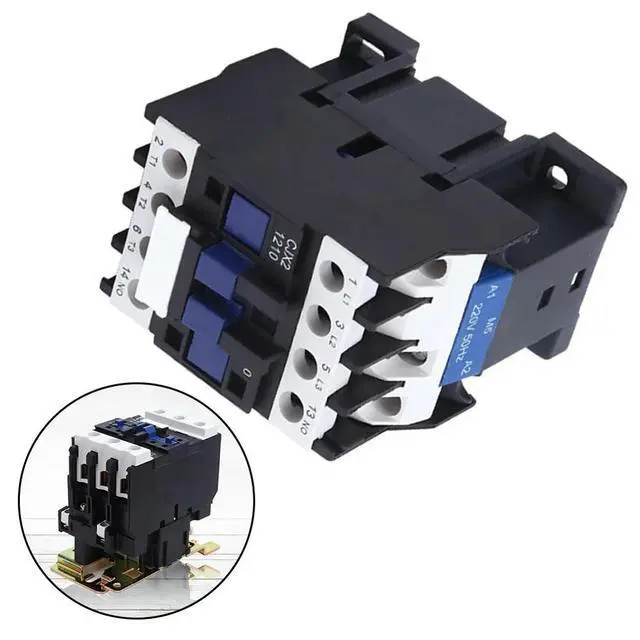 Alt view image 6 of 6 - 220 Volt AC Contactor CJX2 1210 3 Pole With 1NO Auxiliary Contact 12 Amps Din Rail Mount For Industrial Applications