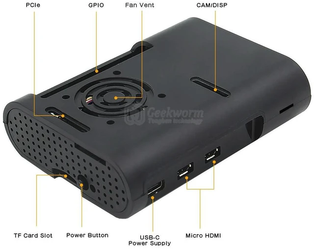 Alt view image 5 of 6 - Raspberry Pi 5 Case | ABS Shell for Pi5 4GB/8GB