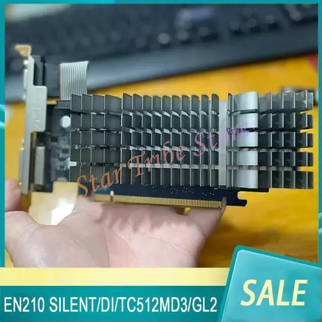 Alt view image 4 of 6 - EN210 SILENT/DI/TC512MD3/GL2 Graphics Card 512M DDR3