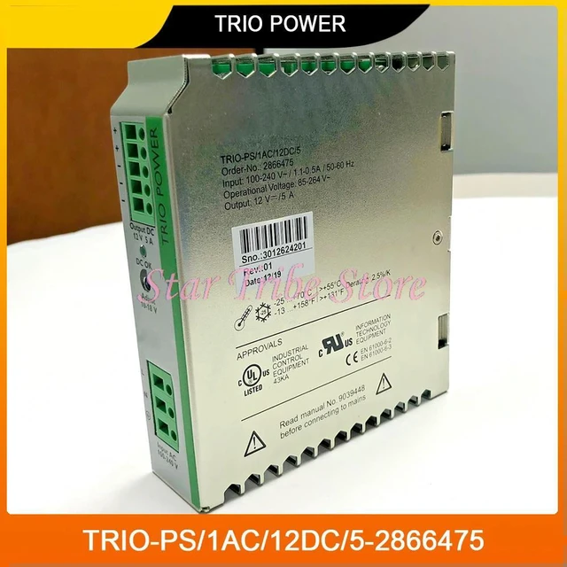 Alt view image 6 of 6 - TRIO POWER Power Supply For DIN Rail Installation TRIO-PS/1AC/12DC/5-2866475 Fast Ship 2866475 Switching Power Supply