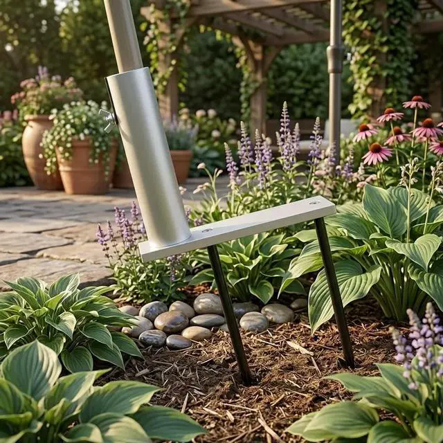 Alt view image 5 of 6 - Sun Umbrella Stand Spiral Type Ground Anchor for Beach Camping and Outdoor Use 32.5cm l Silver Lightweight Design