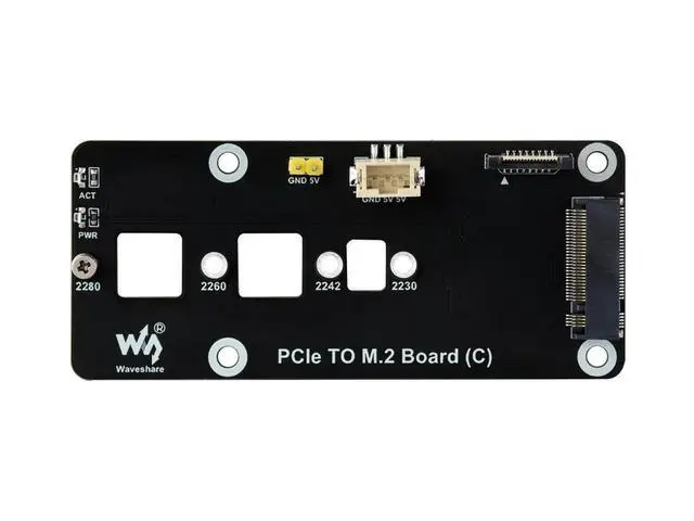 Alt view image 6 of 6 - PCIe To M.2 Adapter Board (C) for Raspberry Pi 5, Supports NVMe Protocol M.2 Solid State Drive, High-speed Reading/Writing