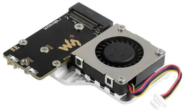 Alt view image 4 of 6 - PCIe To M.2 Adapter Board (E) For Raspberry Pi 5, With Cooling Fan, Compatible With 2242 / 2230 Size NVMe Protocol M.2 SSD