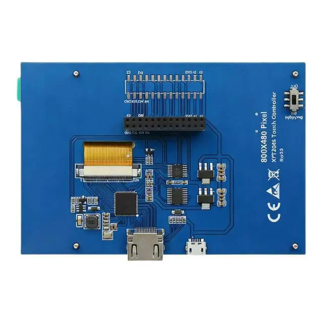 Alt view image 4 of 6 - 5 inch IPS LCD Display with Capacitive Touch 800x480 Resolution for Raspberry Pi For 3B and Models Direct Hardware Connection