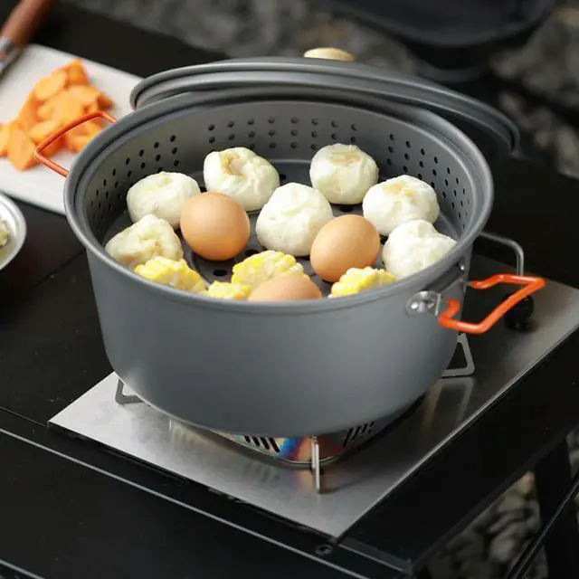 Alt view image 4 of 6 - 7 5L Aluminum Stew and Boil Pot for Camping and Picnic Outdoor Cooking with Construction for Group Meals