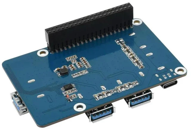 Alt view image 5 of 6 - USB 3.2 Gen1 HUB HAT for Raspberry Pi, 4x USB 3.2 Gen1 Ports, Driver-Free