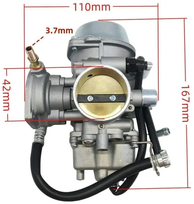 Alt view image 6 of 6 - ZFENG PD42J Carburetor for 600cc For ATV UTV 1998 2001 Engine Model Compatible with 500cc 700cc 2-Stroke Units