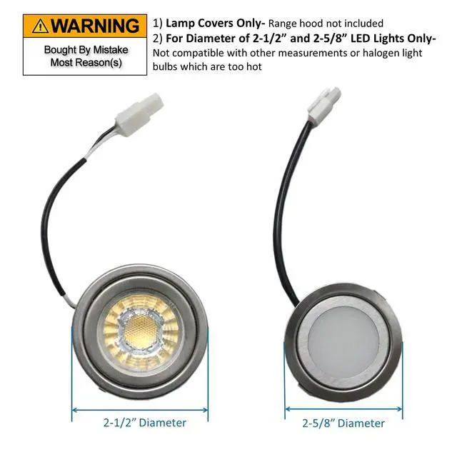 Alt view image 5 of 5 - LED Light Lamp Covers for 2-1/2 or 2-5/8 Diameter LED Lights (6 pcs)