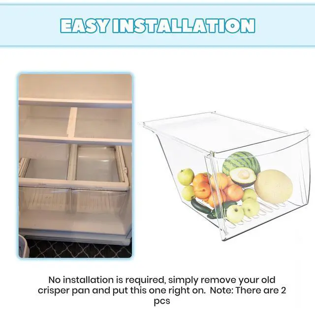 Alt view image 5 of 6 - 240337103 Crisper Drawer Compatible with Refrigerator Shelf | Replacement for 240337107 240337102 891037 240337105 240337108 240323007 240337100 AP2115741