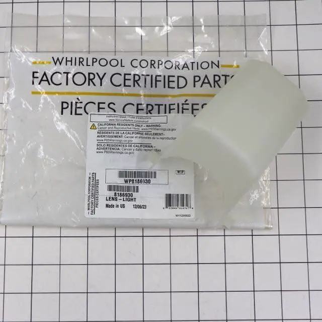 Main image of WP8186930 OEM Range Vent Hood Light Bulb Cover