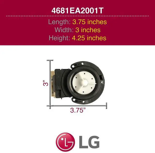 Alt view image 6 of 6 - 4681EA2001T Genuine OEM Drain Pump Assembly for Washing Machines
