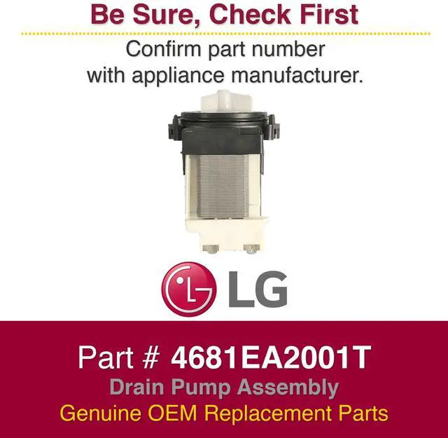 Alt view image 4 of 6 - 4681EA2001T Genuine OEM Drain Pump Assembly for Washing Machines