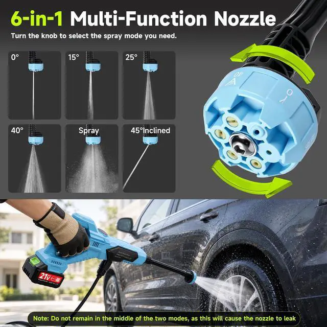 Alt view image 3 of 7 - Cordless Portable Washer, 1700 PSI Battery Operated Washer with Brushless Motor, Battery, 16.4FT Elastic Hose, 21V 3.0Ah Portable Handheld Washer for Car, Home, Patio, Driveway