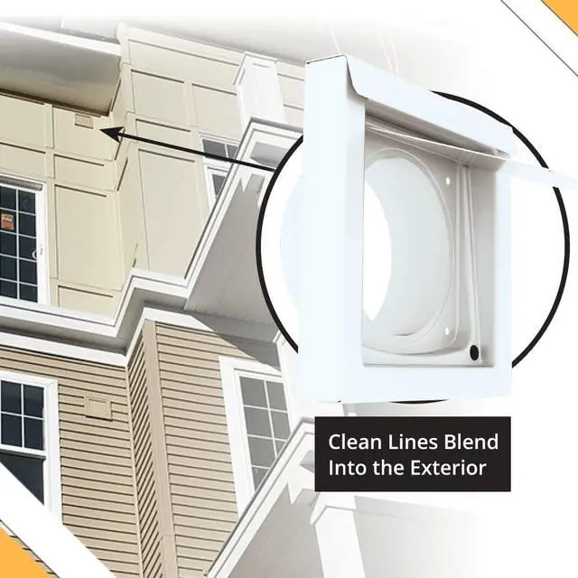 Alt view image 6 of 6 - 4 Inch Dryer Vent Guard | Dryer Vent Cover Outside | Exhaust Exterior Vent Cover | Bathroom and Dryer Vent Cover | Dryer Vent Cover for Dryer Vent Pipe | Wall Cap | Dryer Vent Covers (4" - White)