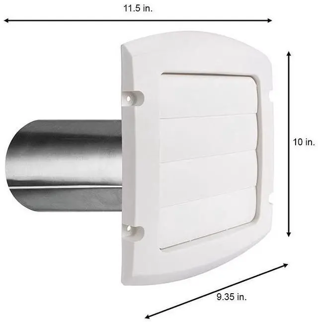 Alt view image 4 of 6 - BLH6WZW 6 inch White Louvered Vent Hood