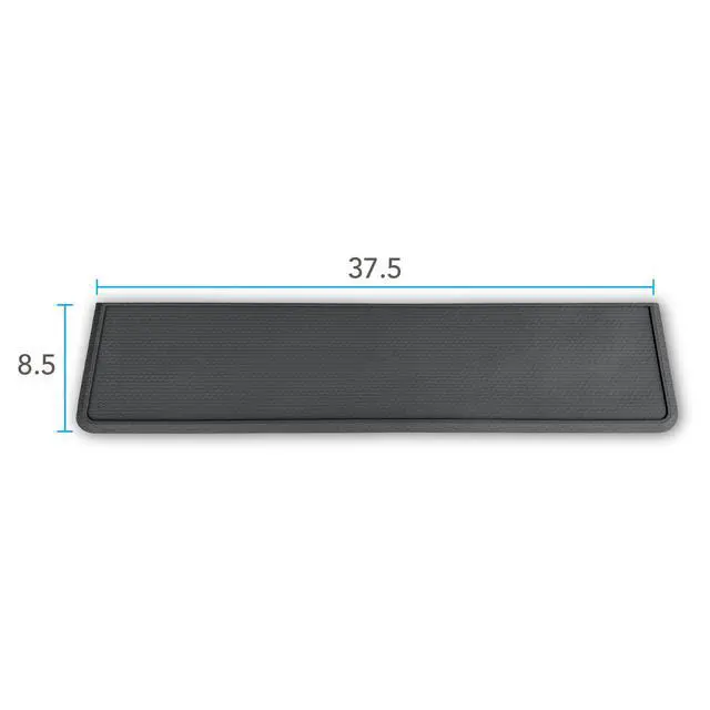 Alt view image 3 of 7 - Refrigerator and Appliance Spill Floor Liner Mat, Drip Tray and Leak Catcher Mat, 37" x 8" Modern Heavy Duty Rubber (Slate Grey, 37" 1/2 L x 8" 1/2 D)