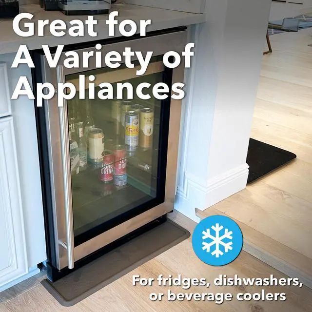 Alt view image 3 of 7 - Refrigerator Appliance Beverage Cooler Front Spill Catch Mat Heavy-Duty Rubber Drip Tray, 27" × 6 ½", Slate Grey