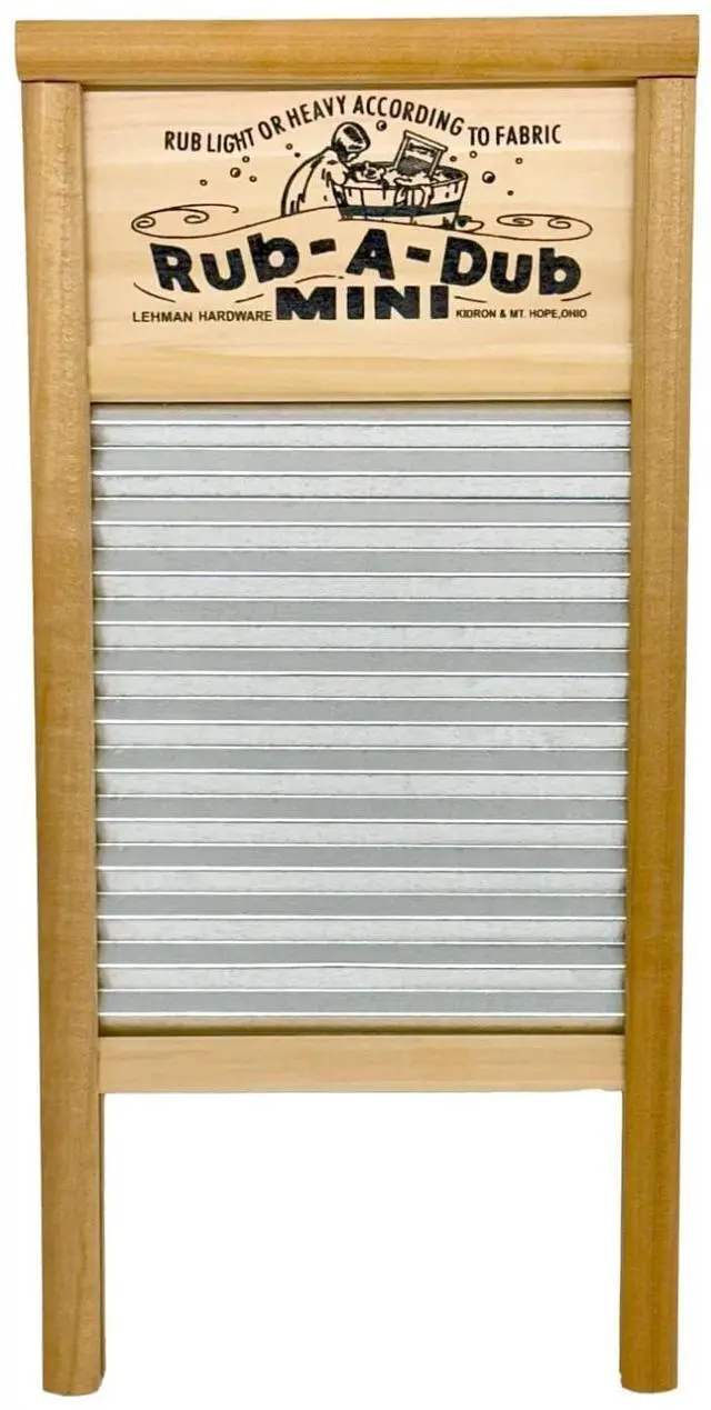 Main image of Galvanized Steel Manual Washboard, Rub-A-Dub, Wavy, V Crimp, for Function, Decor, or Music, Small 18 in x 8.5 inches