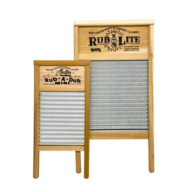 Alt view image 6 of 6 - Galvanized Steel Manual Washboard, Rub-A-Dub, Wavy, V Crimp, for Function, Decor, or Music, Small 18 in x 8.5 inches