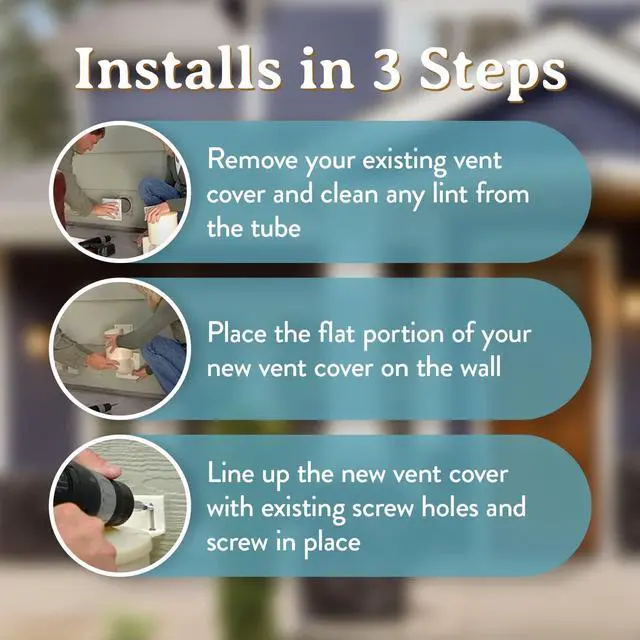 Alt view image 3 of 6 - Natural Energy Saving Dryer Vent Closure - Outside Dryer Vent Cover Adapts to Outdoor Siding
