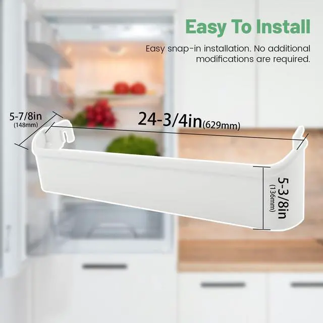 Alt view image 3 of 7 - 240338101 Refrigerator Door Bin Shelf Compatible with Frigidaire or Kenmore Refrigerator for 891051 PS429873 Replacement only White ABS Plastic AP2115860