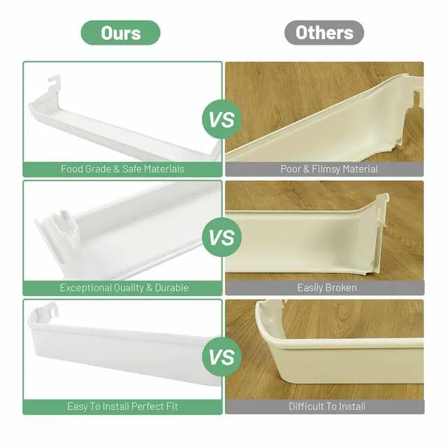 Alt view image 6 of 7 - 240338101 Refrigerator Door Bin Shelf Compatible with Frigidaire or Kenmore Refrigerator for 891051 PS429873 Replacement only White ABS Plastic AP2115860