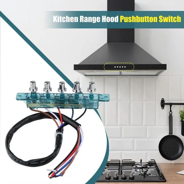 Alt view image 2 of 5 - Range Hood Switch,Range Hood Pushbutton Switch,5 Button for Parts,Key Board Switch for Kitchen appliances