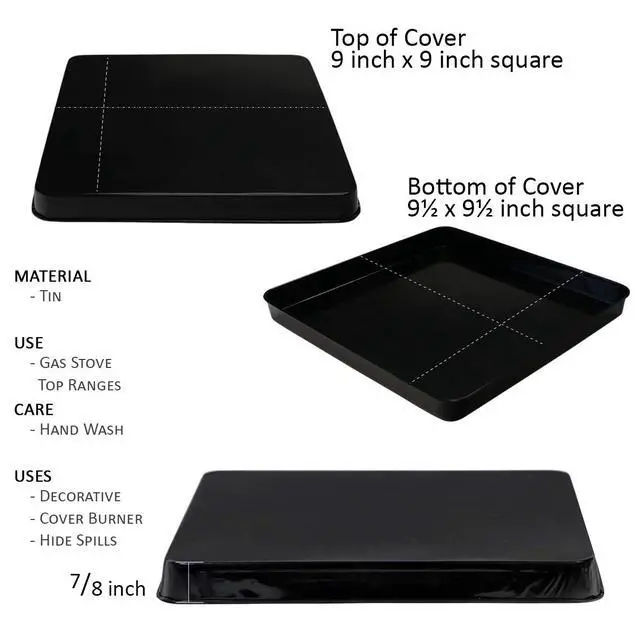 Alt view image 6 of 6 - Square Gas Stove Burner Cover Set, Set of 4, Red