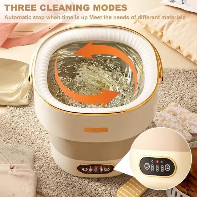 Alt view image 3 of 4 - 13L Mini Portable Washing Machine and Dryer, Folding Compact Small Washer Fully Automatic 3 Cleaning Modes Collapsible Camping Washer for RV Dorm Travel Hotel Laundry
