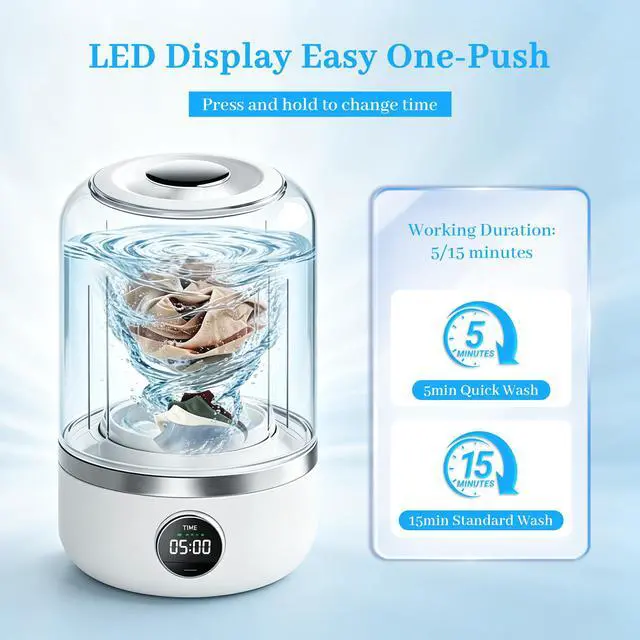 Alt view image 2 of 6 - Portable 1.2L Mini Underwear Washing Machine with Quiet Touchscreen Design | Ultra-Compact & PortableSpecialized CapacityIntuitive TouchscreenQuiet & Low-Noise Operation