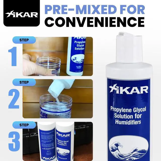 Alt view image 4 of 5 - Humidor Solution - Premium Pre-Mixed Propylene Glycol for 70% Relative Humidity Maintenance for Reliable Humidification, 8 Fl Oz (Pack Of 2)