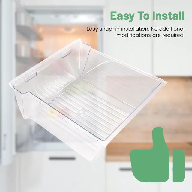 Alt view image 6 of 7 - 240351061 Upper Crisper Pan Compatible with Frigidaire Refrigerator Freezer Crisper Drawer Replacement for 240351005 240351062 Plastic (PC) Clear